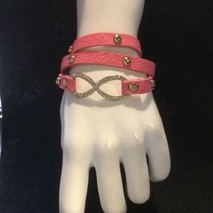 Gold diamond infinity wrap around bracelet